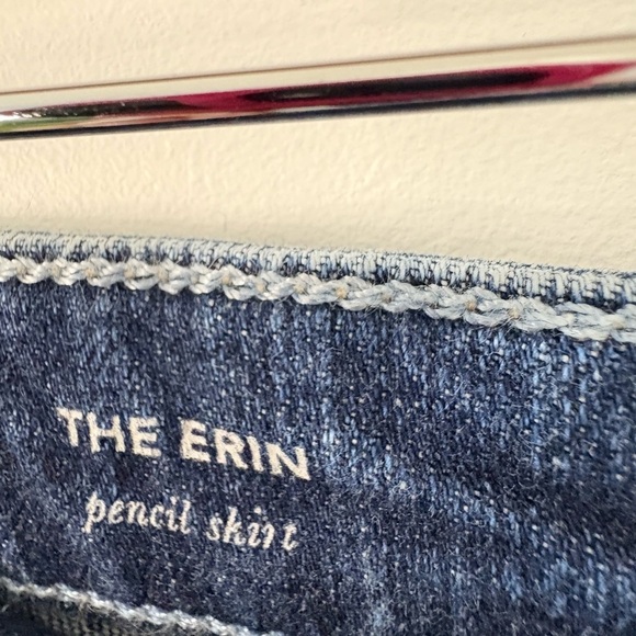 AG Adriano Goldschmied Blue Distressed Pencil Skirt - Picture 4 of 8